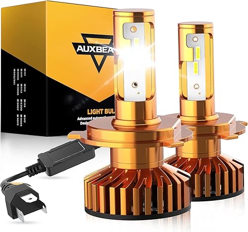 Auxbeam Bombillas antiniebla H4 9003 HB2, serie F2 2024 52W 10000lm 6500K 9003 HB2, bombillas H4 9003 con chip CSP de alto brillo para reemplazo de