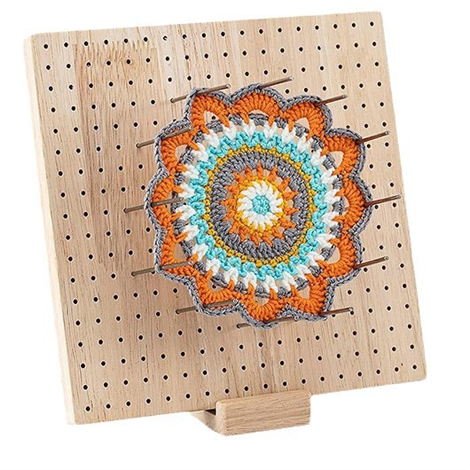 Planche De Blocage Granny Square 28x28 Cm - Avec 20 Aiguilles En Acier Et Pied - Pour Carrés Crochet, Tricot - Ajustement Précis - 5