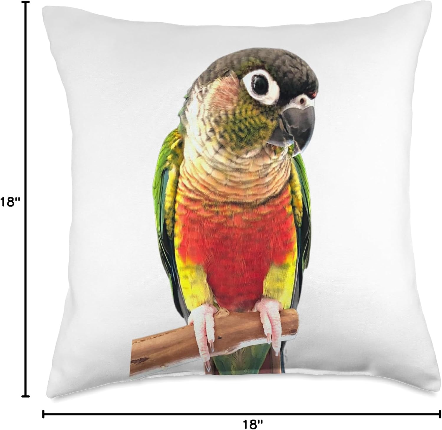Parrot Bird Green Cheek Conure Throw Pillow