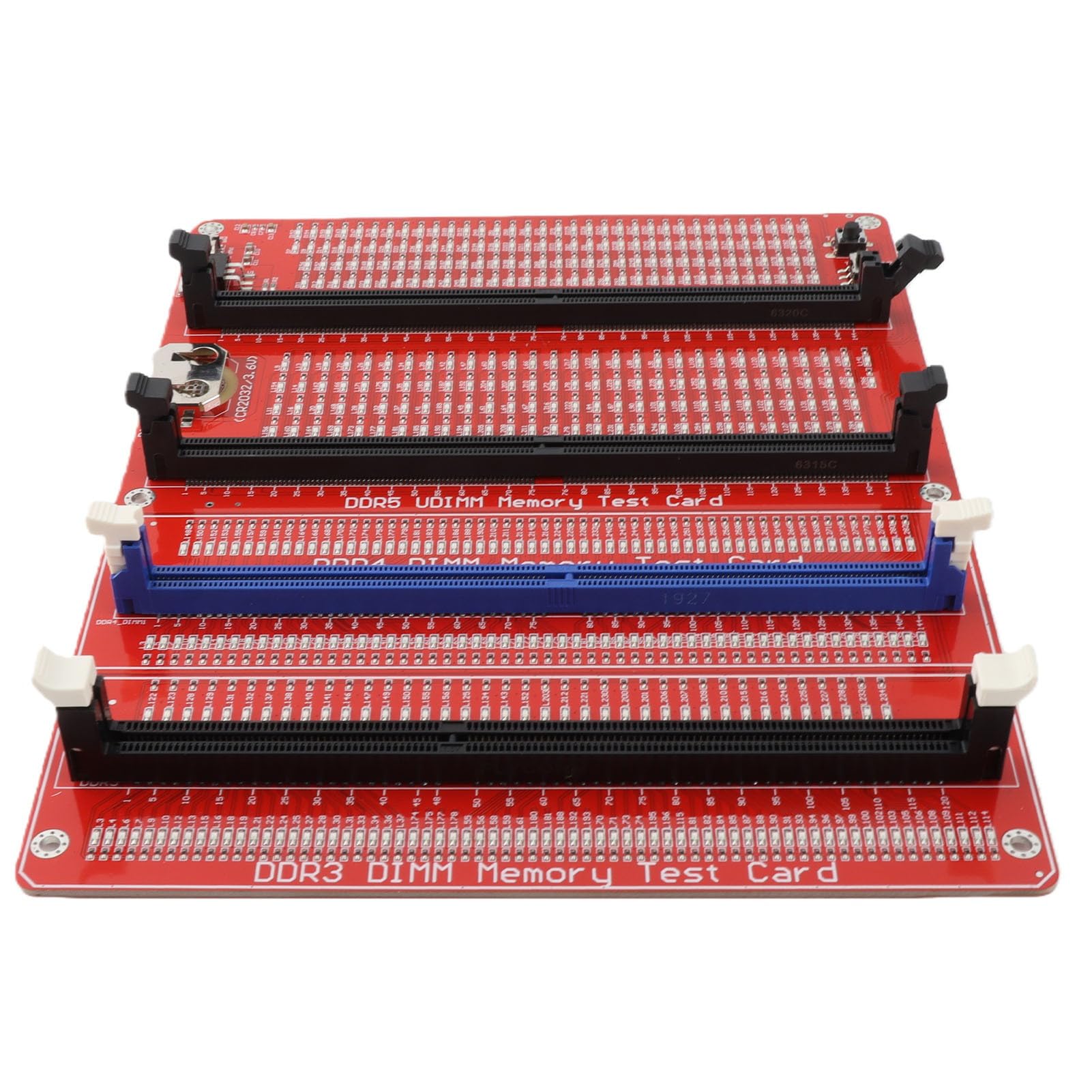 Testeur de Mémoire 4 en 1, Outil de Diagnostic pour DDR3 DDR4 DDR5 UDIMM RDIMM avec Voyant Lumineux, Analyseur de RAM pour Ordinateur de Bureau
