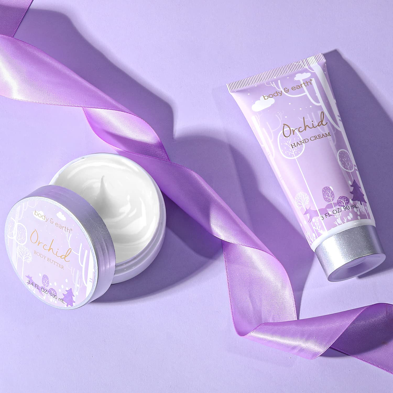 Body & Earth Set Donna Regalo Confezione 5 PCS, Idee Regalo Donna per Natale, Compleanno, Festa o Anniversario, Burro per Corpo, Crema Mani, Candela Profumata, Della Mamma, San Valentino per lei