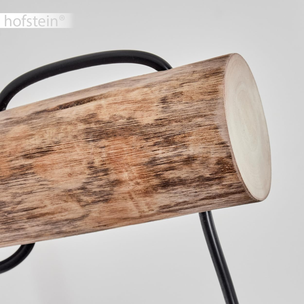 Wandleuchte Koyoto, Wandlampe aus Metall/Holz/Glas in Schwarz/Natur/Gold/Klar, Leuchte im Retro/Vintage-Design mit Schirm aus Glas (Ø 15 cm) u. An/-Auschalter am Gehäuse, 1 x E27, ohne Leuchtmittel