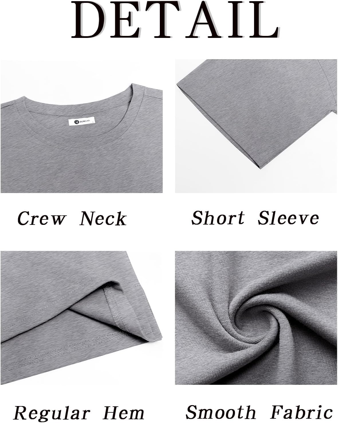 Runcati Mens Casual T-Shirts Short Sleeve Lightweight Oversized Summer Cotton Tee Beach Crew Neck Tops - Image 5