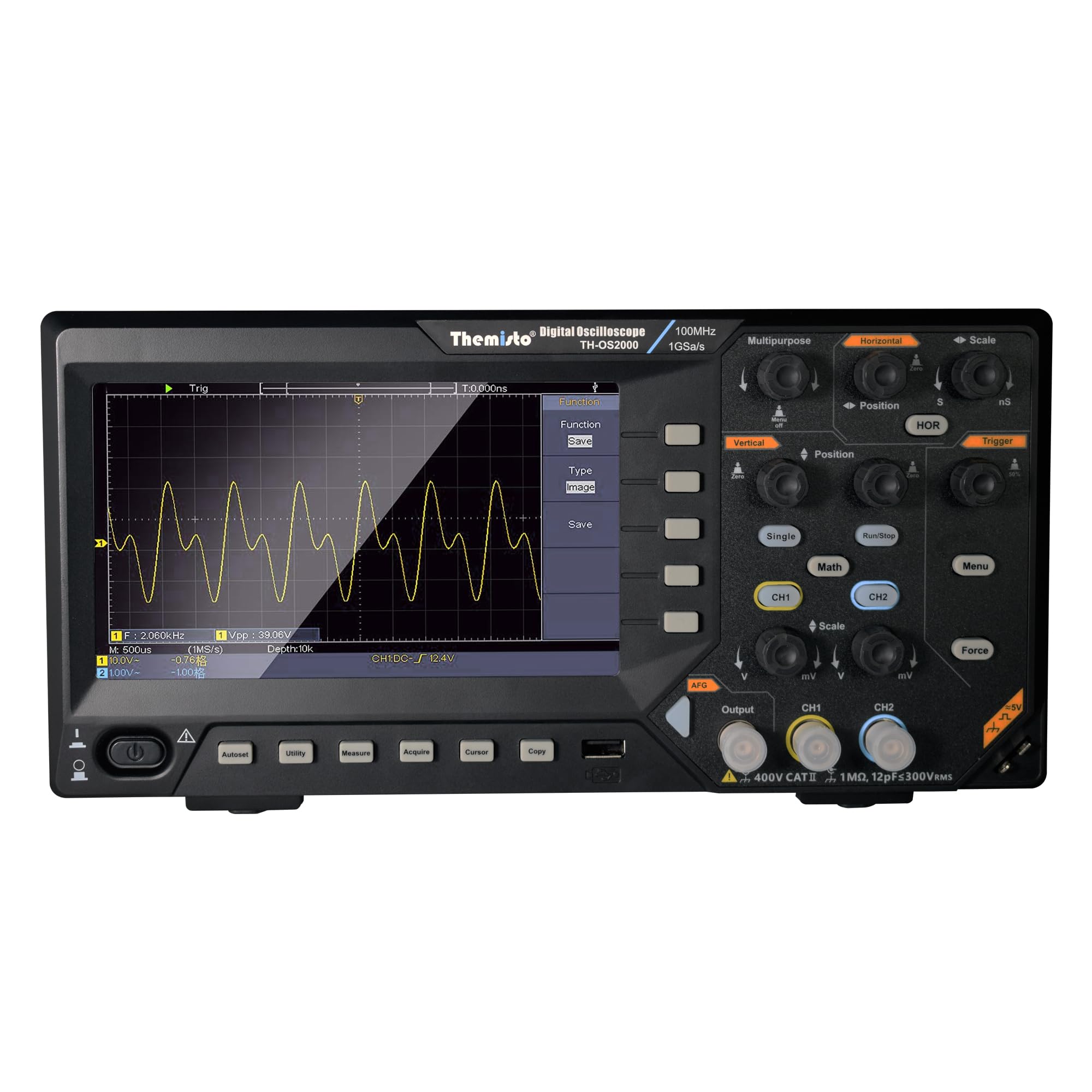 Themisto TH-OS2000 2-Channel 100MHz Bandwidth 1GSa/s Sampling Rate with Function Generator Digital Oscilloscope-image-30