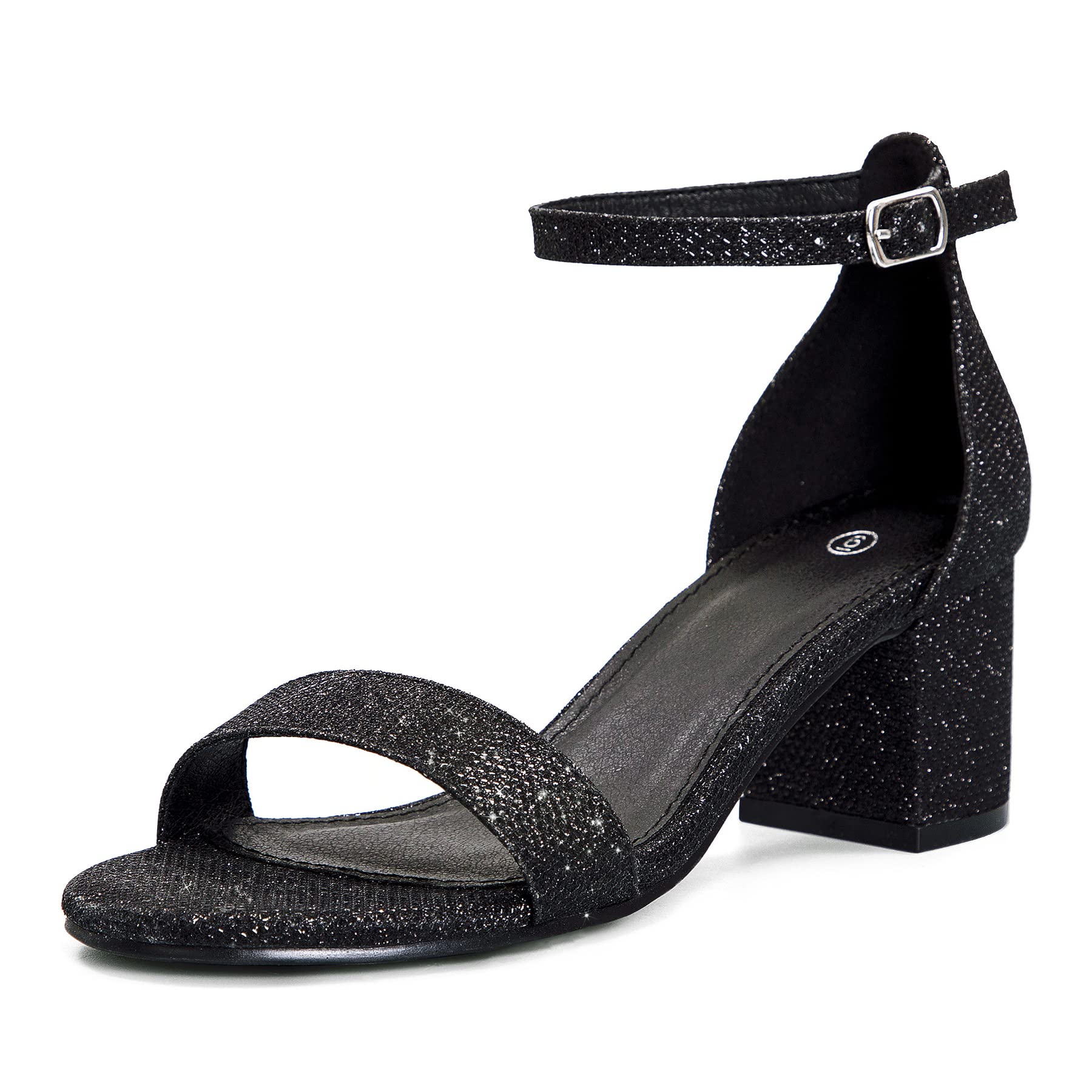 mysoft Women's Chunky Low Heels Open Toe Block Heeled Dress Ankle Strap Pump Wedding Sandals