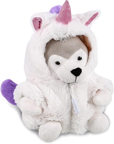 DolliBu Juguete de peluche de unicornio lobo, disfraz de lobo súper suave con traje de unicornio de felpa extraíble, bonito regalo de vida silvestre