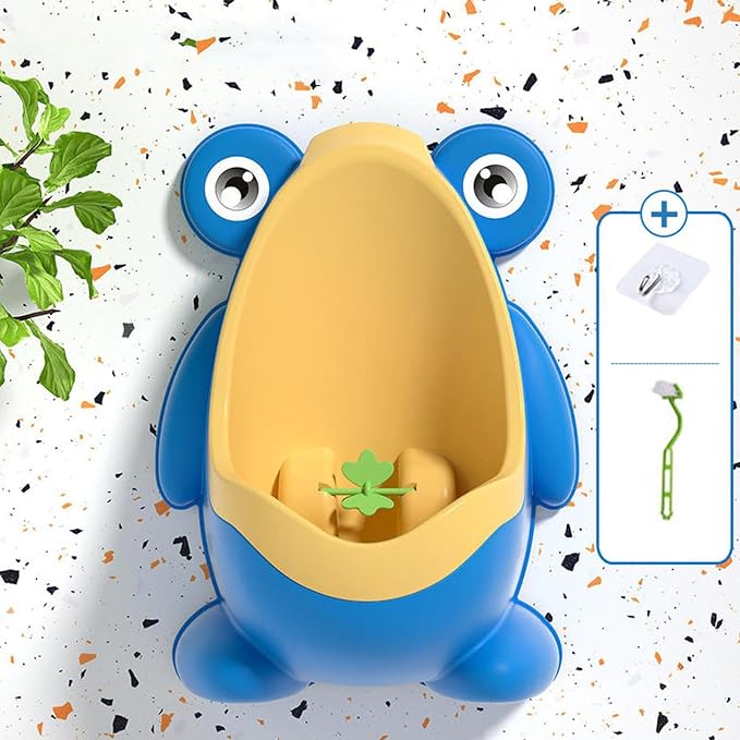 Orinal para entrenamiento infantil desmontable e interactivo con forma de rana, color azul, para niños de 1 a 8 años miniatura 6