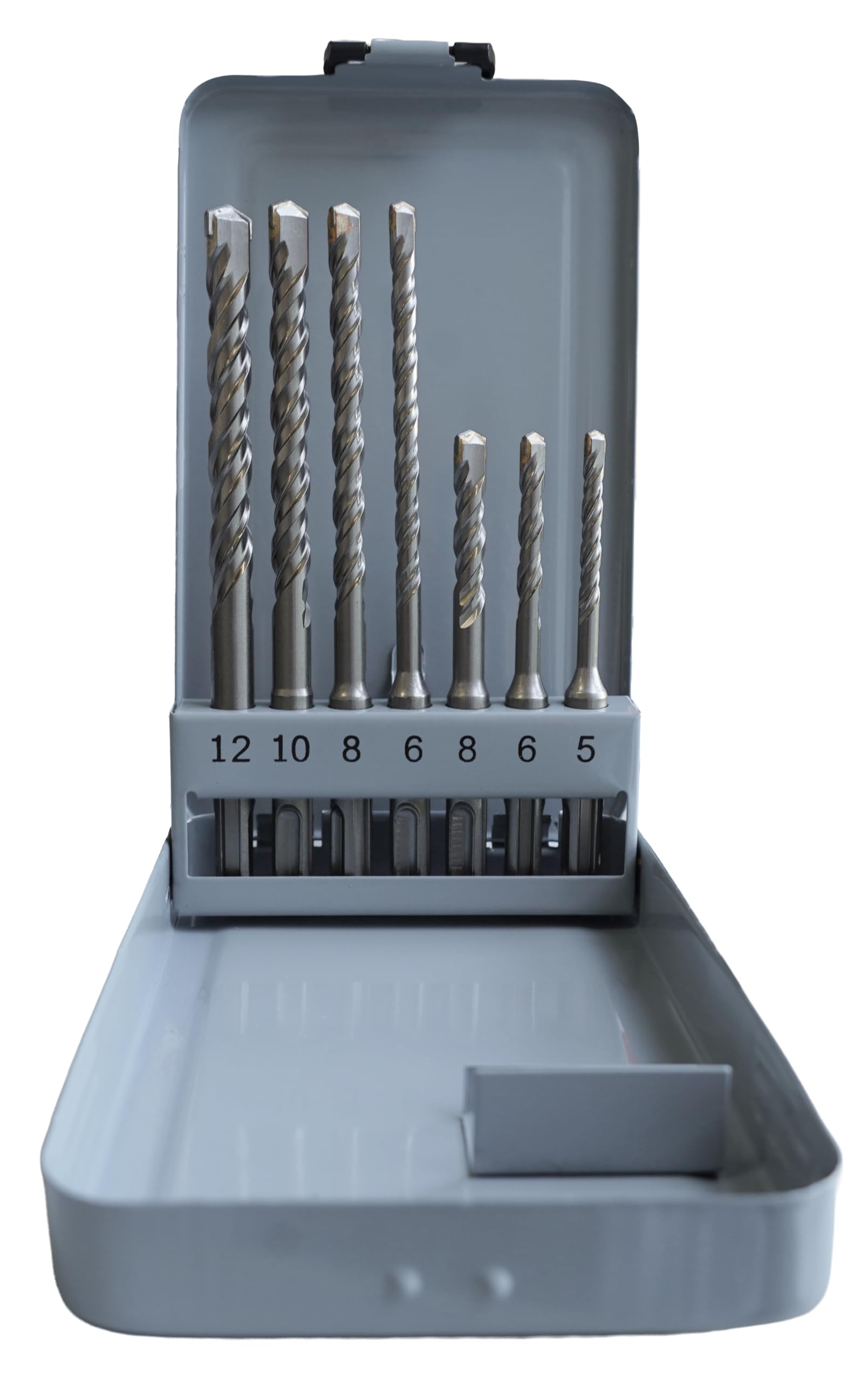 Twistdrill SDS-Plus Wiertło udarowe PRO zestaw 7-częściowy z 2 ostrzami 110-160 mm – wiertło do betonu do muru, cegły i kamienia wapienno-piaskowego – szybkie wiertło do kamienia z końcówką z twardego