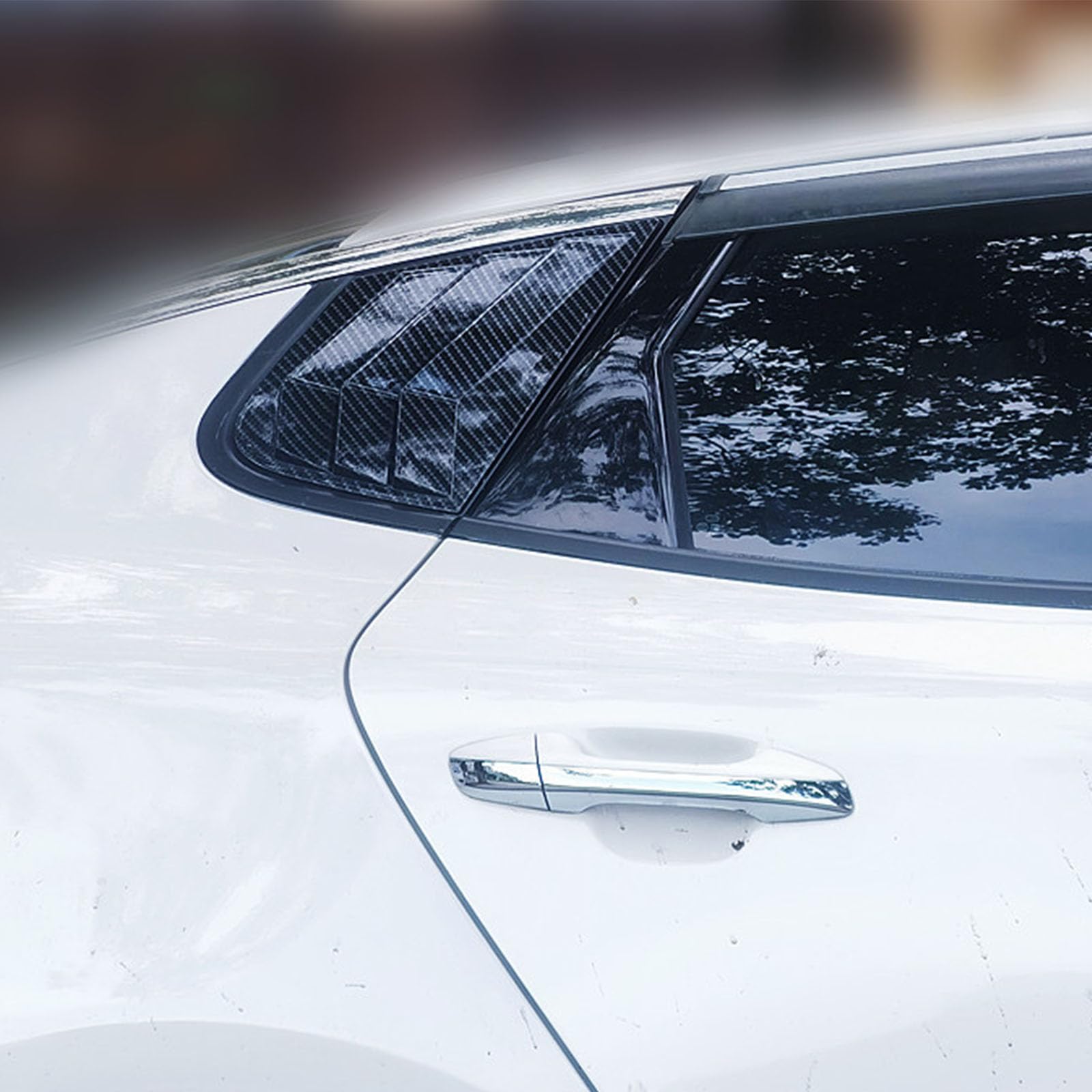 2 sztuki do KIA K5 2016-2019 Tylne okiennice samochodowe żaluzje boczne, osłony, wykończenia, akcesoria zewnętrzne ABS, B Carbon Fiber Look