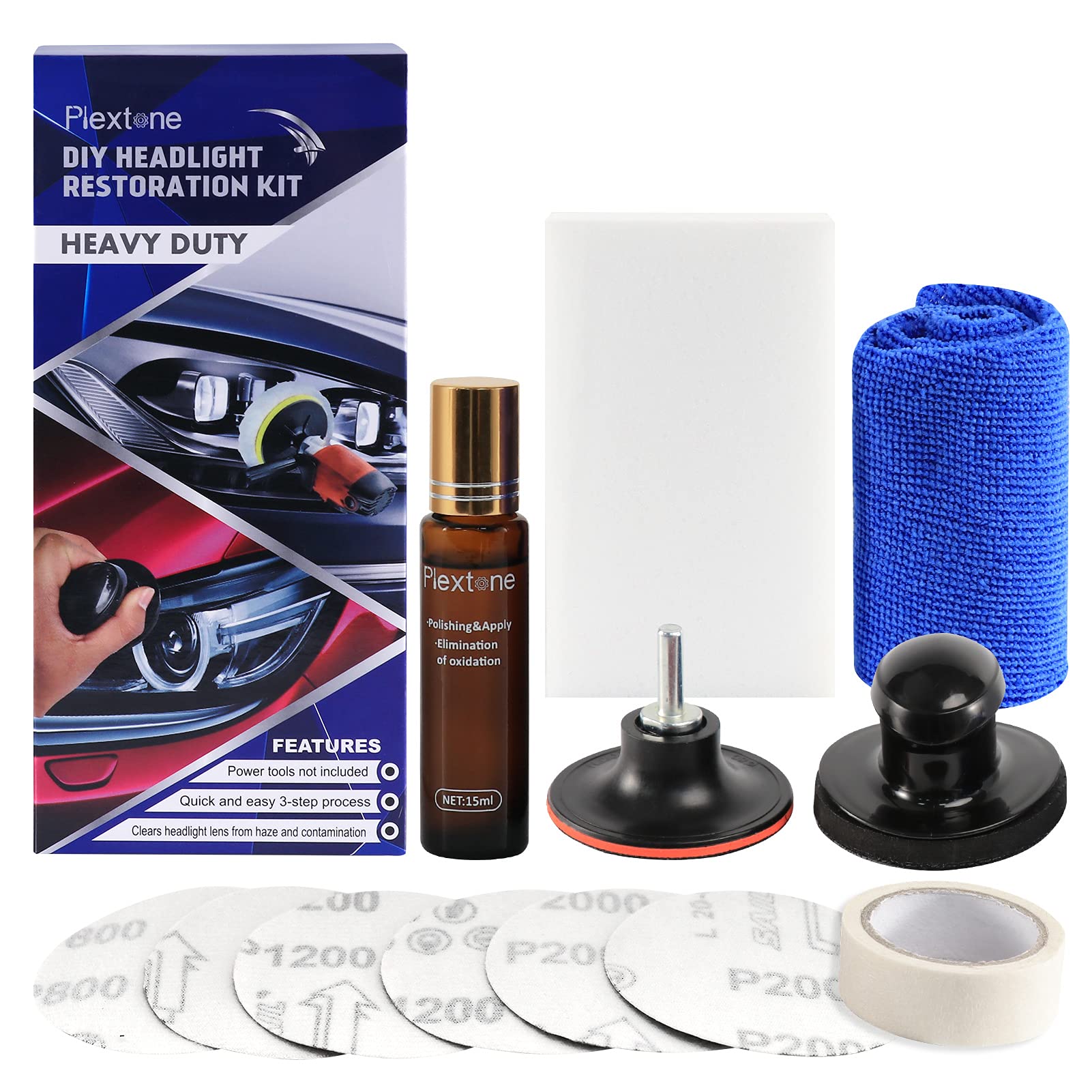 Buy Plextone Headlight Restoration Kit, Heavy Duty DIY Headlight Repair