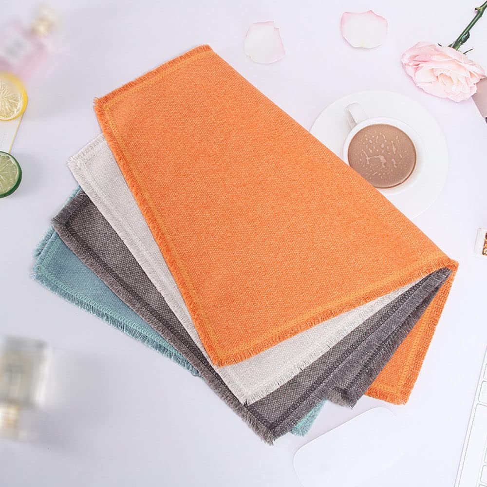 OZEO Salvamanteles,Manteles Individuales para Mesa De Comedor, Manteles Individuales De Lino De Algodón, Manteles Individuales Lisos Minimalistas con Borlas, Manteles Individuales Antideslizantes