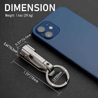 KeyUnity Quick Release EDC Belt Keychain Clip,Carabiner Clip For Keys,Stainless Steel Duty Belt Key Ring Holder for Pants,Jeans & Trousers,Ideal for Home, Office