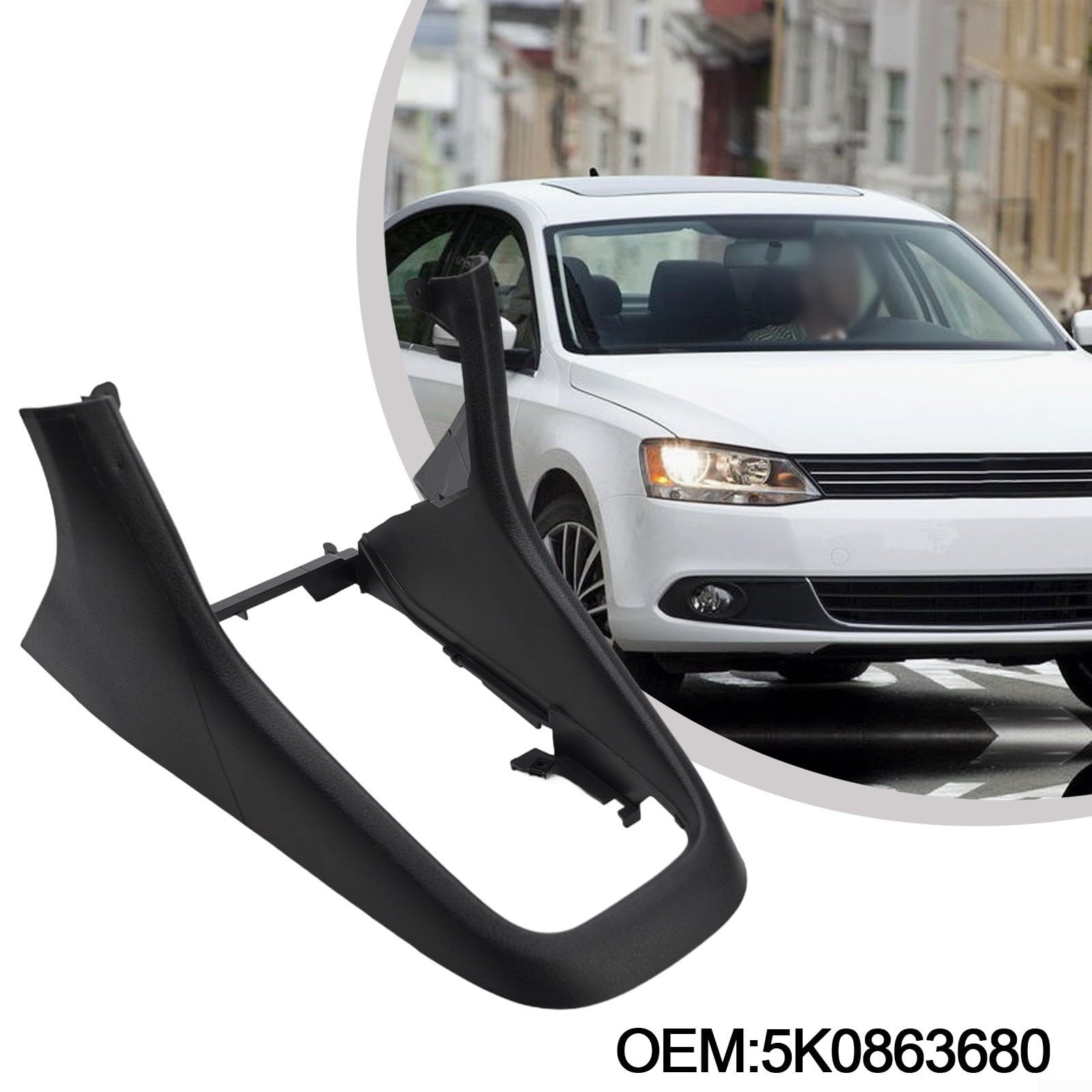 Cubierta negra para panel de cambio de marco de consola central, para Golf-6 MK6 2008-2013, decoración interior ABS reemplazo directo OE-5K0863680