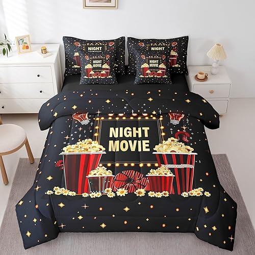 Miniatura 13 de Piano Music 7pcs Comforter King,Musical Notes Bedding Set Kids Girls Boys Teens Room Decor,Retro Graffiti Grey Gold Music Lover Bed in a Multi