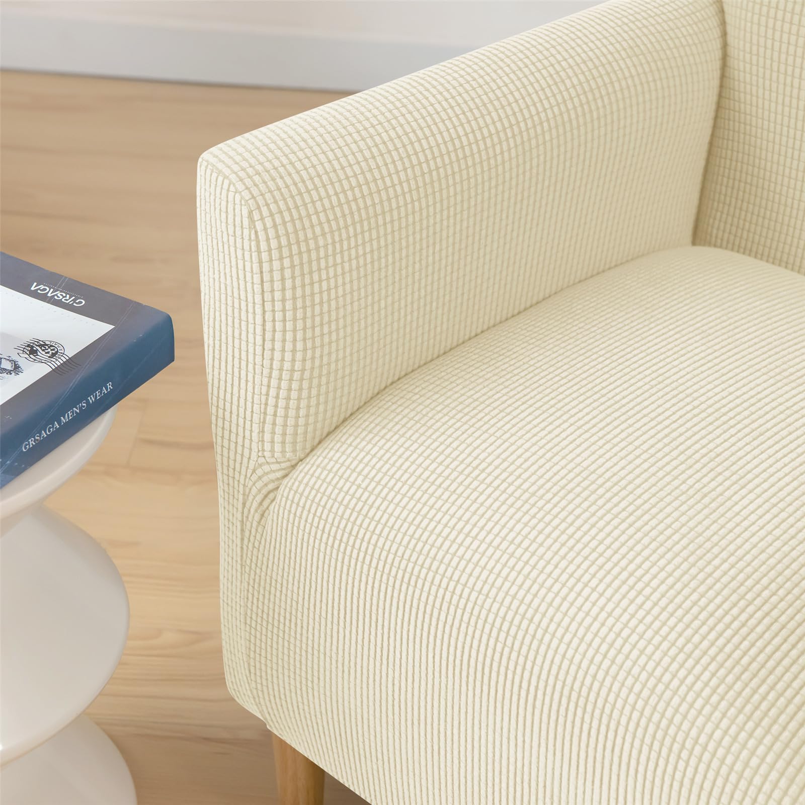 FANSU Housse De Fauteuil Relax Extensible 1 Places, Feuille Peluche