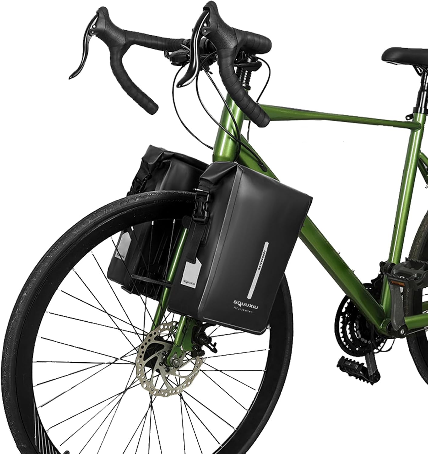 1Pack/2Packs 6L Bicycle Front Fork Bag Waterproof Roll-top Design, Lightweight Bike Dry Sacks Bike Pannier Bags Luggage Bags for Mountain Bikes Electric Bikes Road Bikes