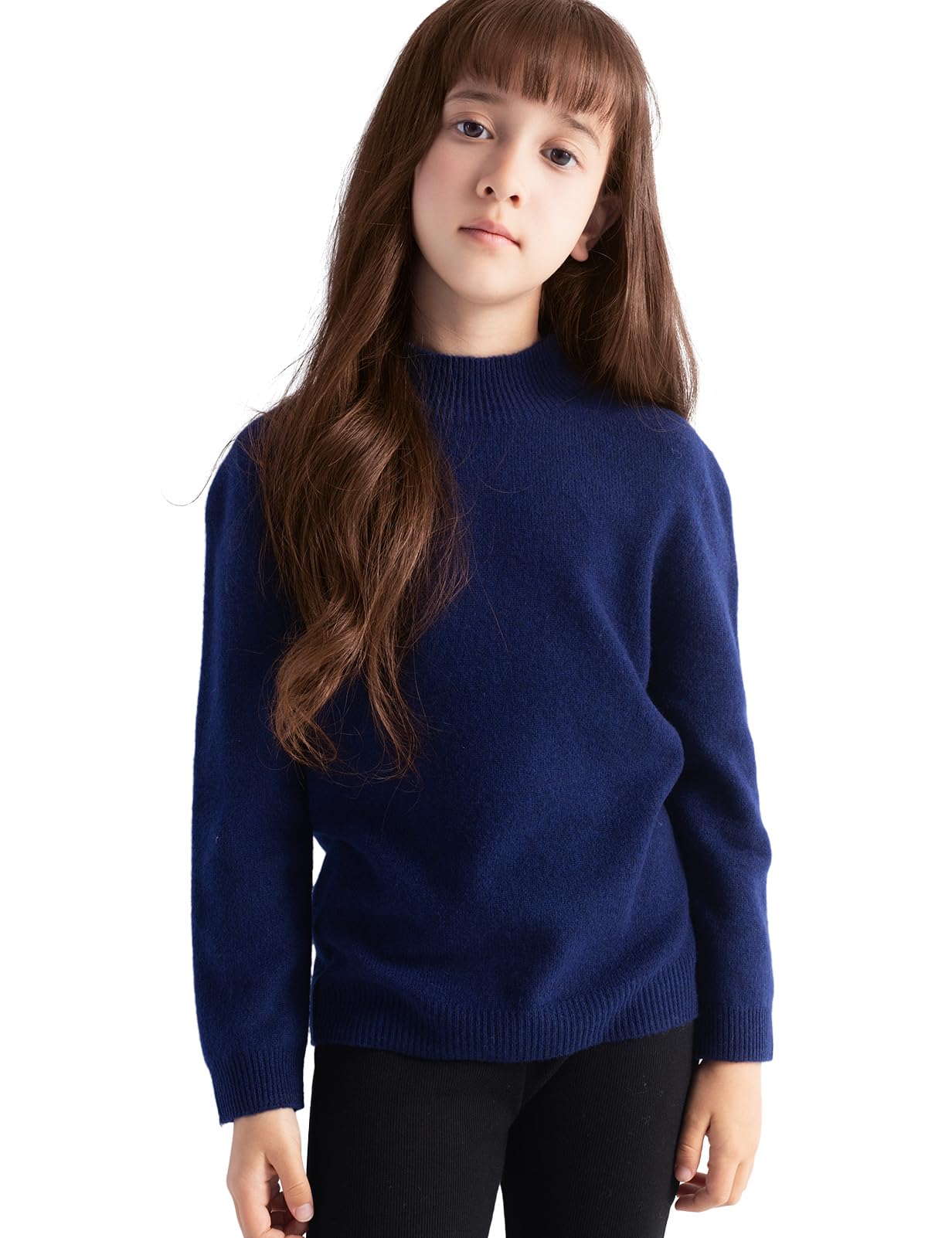 Chanyarn Niño Niña 100% Lana Merino Jerséis 2025 Otoño-Invierno Cuello Alto Medio Manga Larga Jersey De Punto Sin Costuras