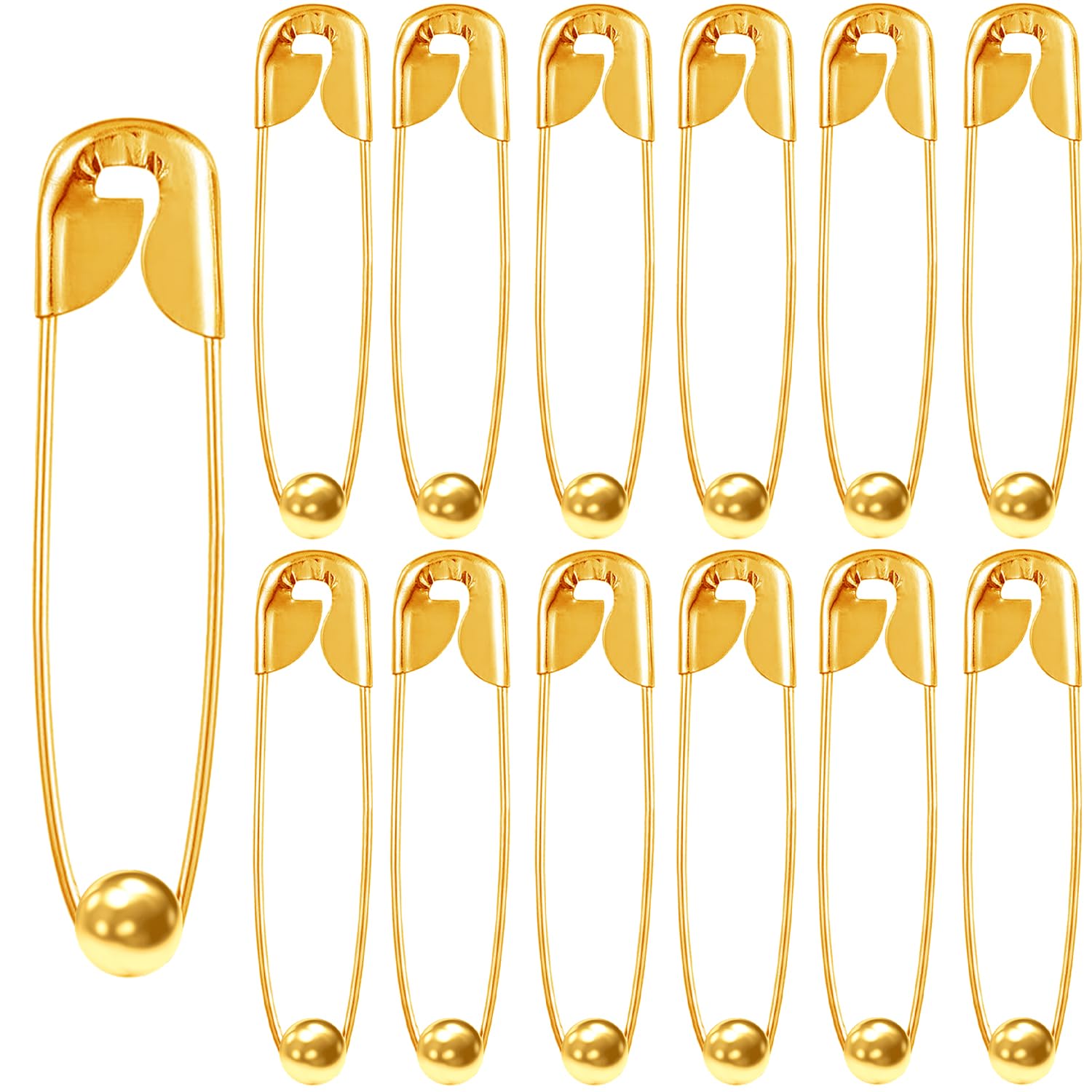 VAMA Fashions Golden Metal Balls Safety Pin Set Saree Pallu Pleats Hijab Locking Pinning Clothing Sewing Multipurpose Crafting Pins for Women (Safety Pin with Balls)-picture-3