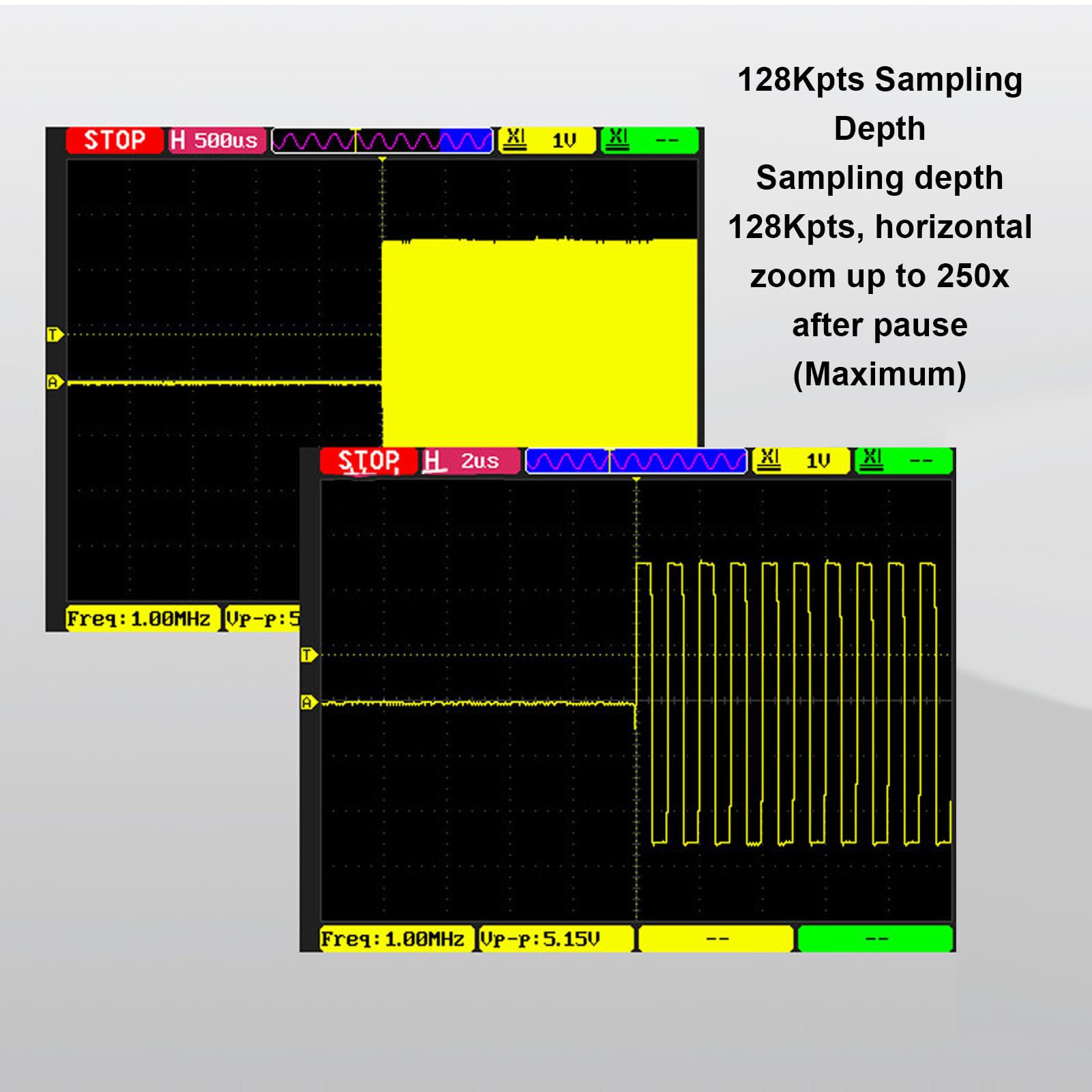 aqxreight Tragbares Digitales 3,5-Zoll-IPS-Display mit 250 /s Echtzeit-Abtastung, Tragbar mit Zwei Kanälen für die Wellenformanalyse und -erzeugung