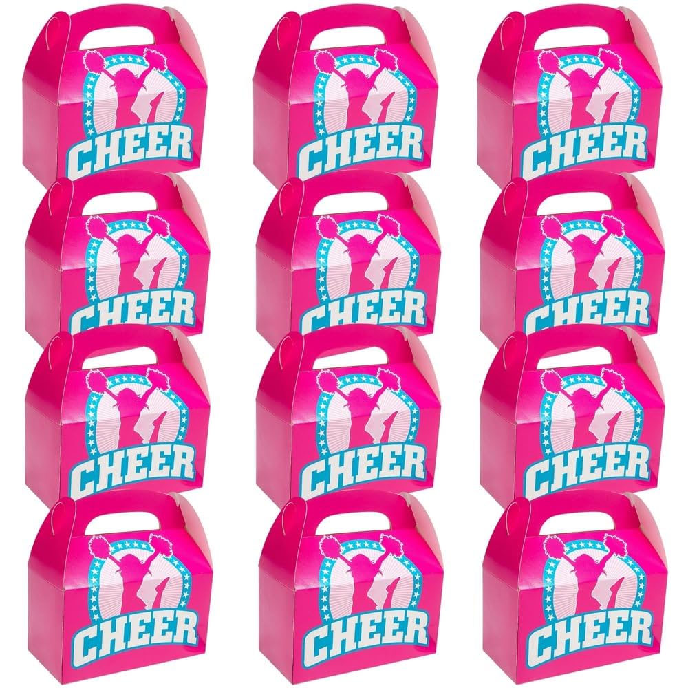 Cheerleader Geschenkboxen aus Karton, 15,9 x 13,3 cm, 12 Stück, perfektes Partyzubehör für Geburtstage, Cheer-Themenpartys und Feiern