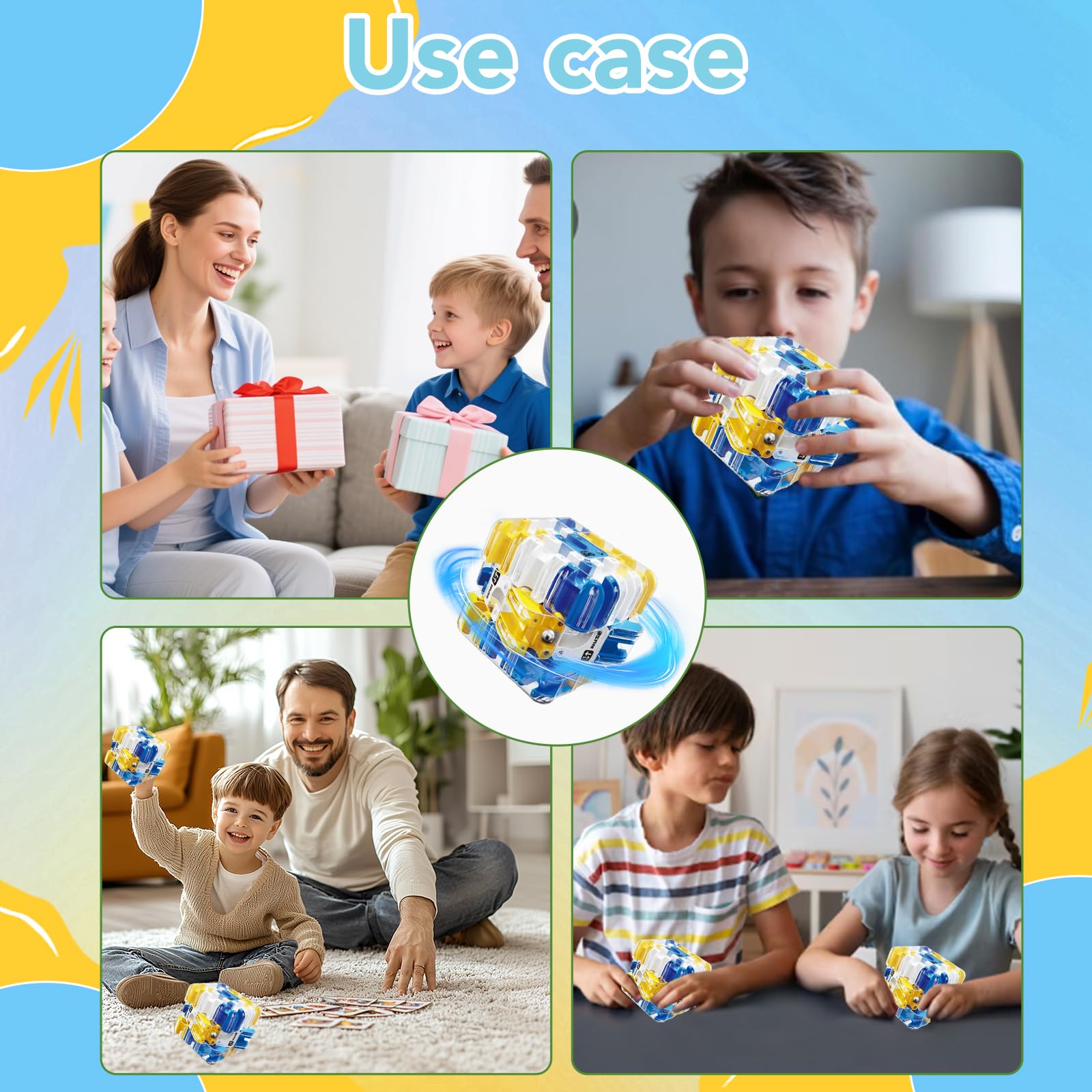 Grande Cubo Labirinto 3D,Labyrinth 3d Puzzle Maze Cube,Giocattolo Labirinto di Biglie 3D,Giocattolo Per Allenare La Consapevolezza Spaziale,Brain Training Logic Game (blu)
