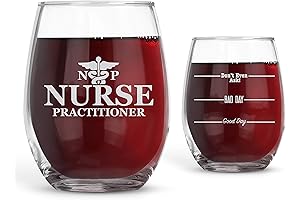 Bad Bananas Nurse Practitioner Gift - 21 oz Stemless Wine Glass: Ideal...