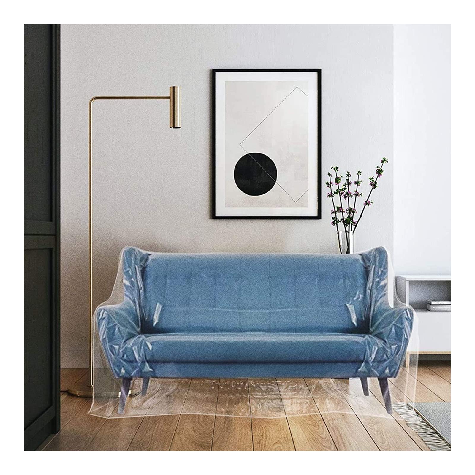 Copertura impermeabile per mobili da giardino, resistente, trasparente, anti UV, con corda antivento, per esterni, patio, divano e sedia (dimensioni: 200 x 160 x 70 cm)