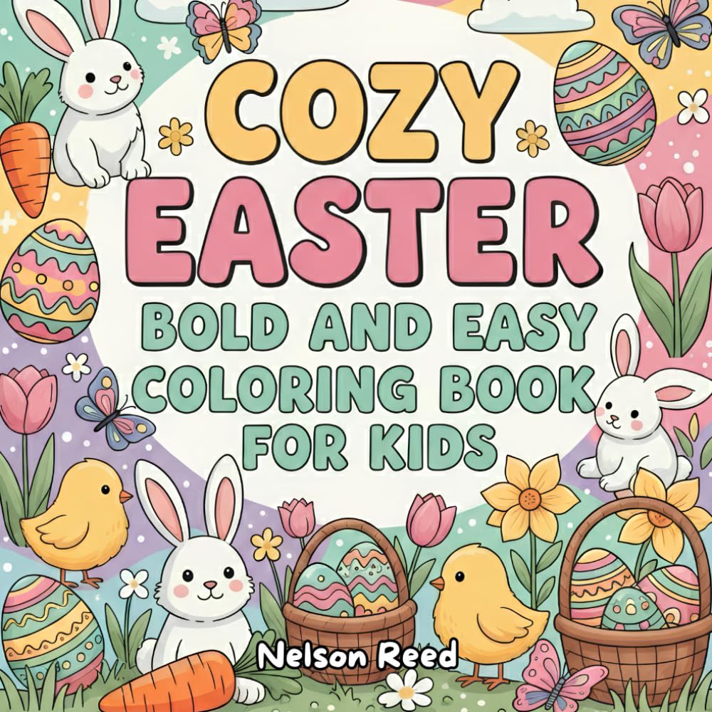 Easter Bold and Easy Coloring Book for Kids: Cozy Spring Fun with Bunnies and Eggs