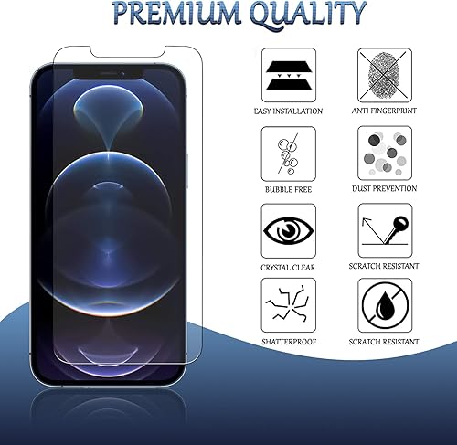 Miniatura 2 de Borrello's Paquete de 3 protectores de pantalla para iPhone X, iPhone XS, iPhone 11 Pro, vidrio templado con borde 2.5D, compatible con fundas,