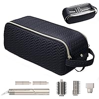 Vista 10 de Bolsa de Viaje Grande para Herramientas de Cabello con Alfombrilla Resistente al Calor - Organizador de Herramientas de Cabello 2 en 1 para Cepillo