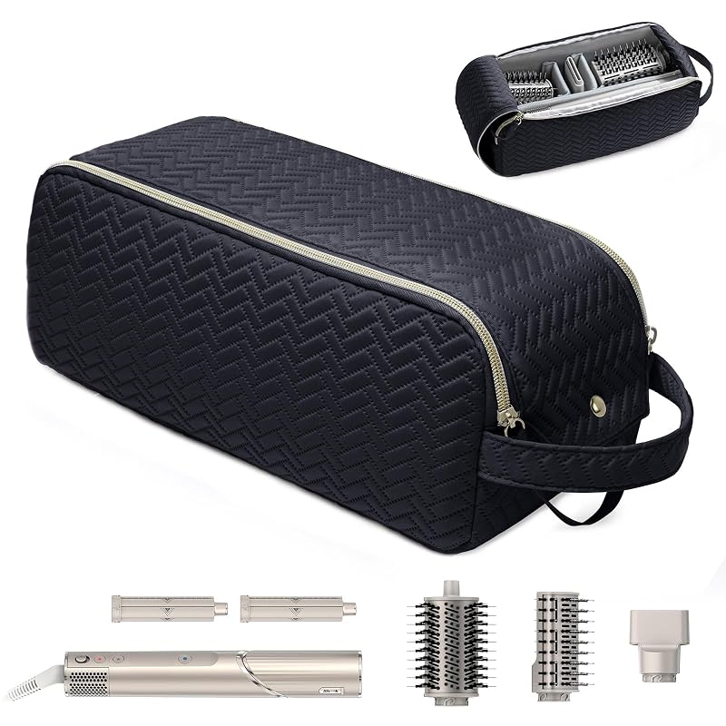 Estojo de viagem ELCUPA para ferramentas de cabelo, preto, modelo AM655-Black