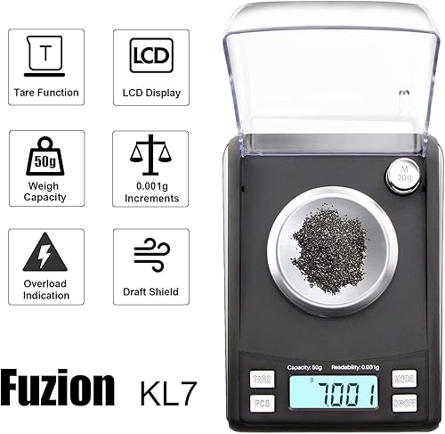 Miniatura 9 de Fuzion Báscula de miligramo báscula digital de alta precisión de 176oz000oz báscula de polvo con 6 unidades de pesaje función de tara pantalla LCD