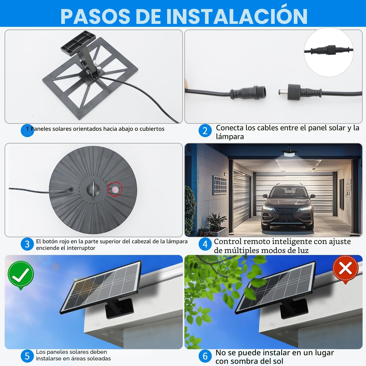 LEKIA Luz Solares Interior e Exterior, 244 LED Lámparas Solar Colgante con Mando a Distancia, Batería de 4400mAh, Resistente al Agua, 5 Modos Luces Kit Solar Jardín con Sensor, Temporizador