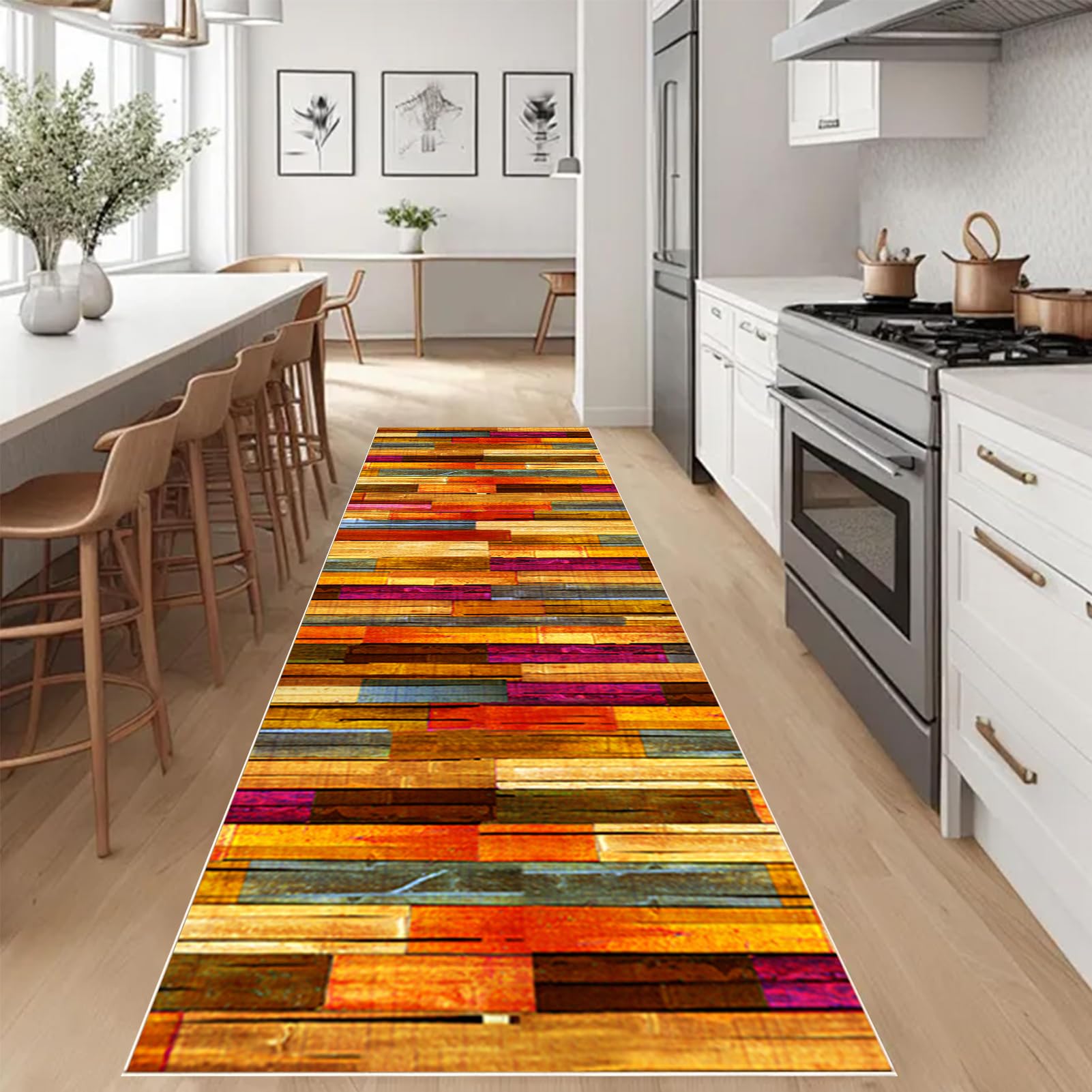 Dywan Chodnik Kuchenny Antypoślizgowy Dywan Korytarz Dywan Runner Chodnik Mata Wejście Dywan Długi Korytarz Mata Do Salonu Sypialnia Wejście Wewnętrzne 110 x 550 cm