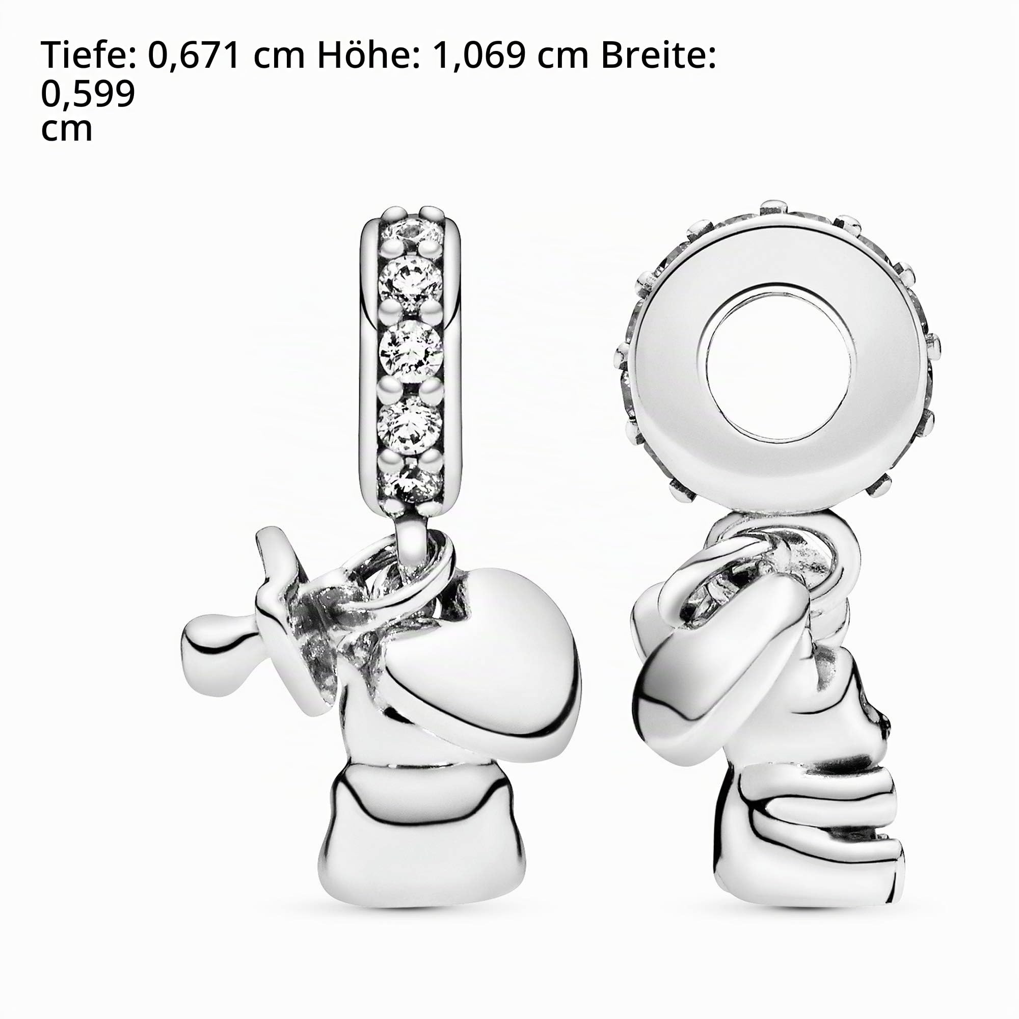 PANDORA Moments Baby-Teddybär Charm-Anhänger Sterling Silber, Cubic Zirkonia, Emaille 792100CZ