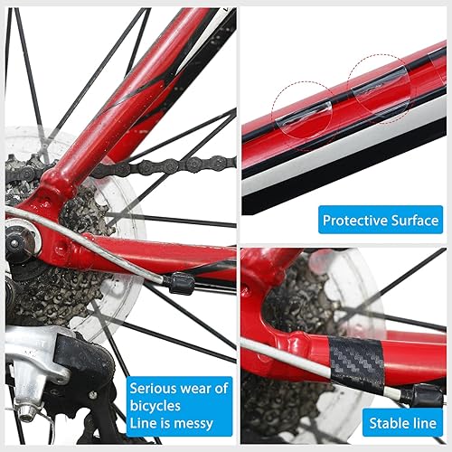 Miniatura 7 de Outus 3 piezas de protector de cadena para bicicleta, protector de marco de cadena, protector de película adhesiva para cadena de bicicleta, marco