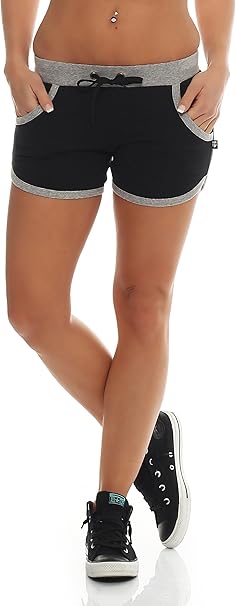 Pantaloncini Donna In Cotone Terry Per Yoga, Fitness E Running - Comodi E Elasticizzati Con Tasche Laterali!