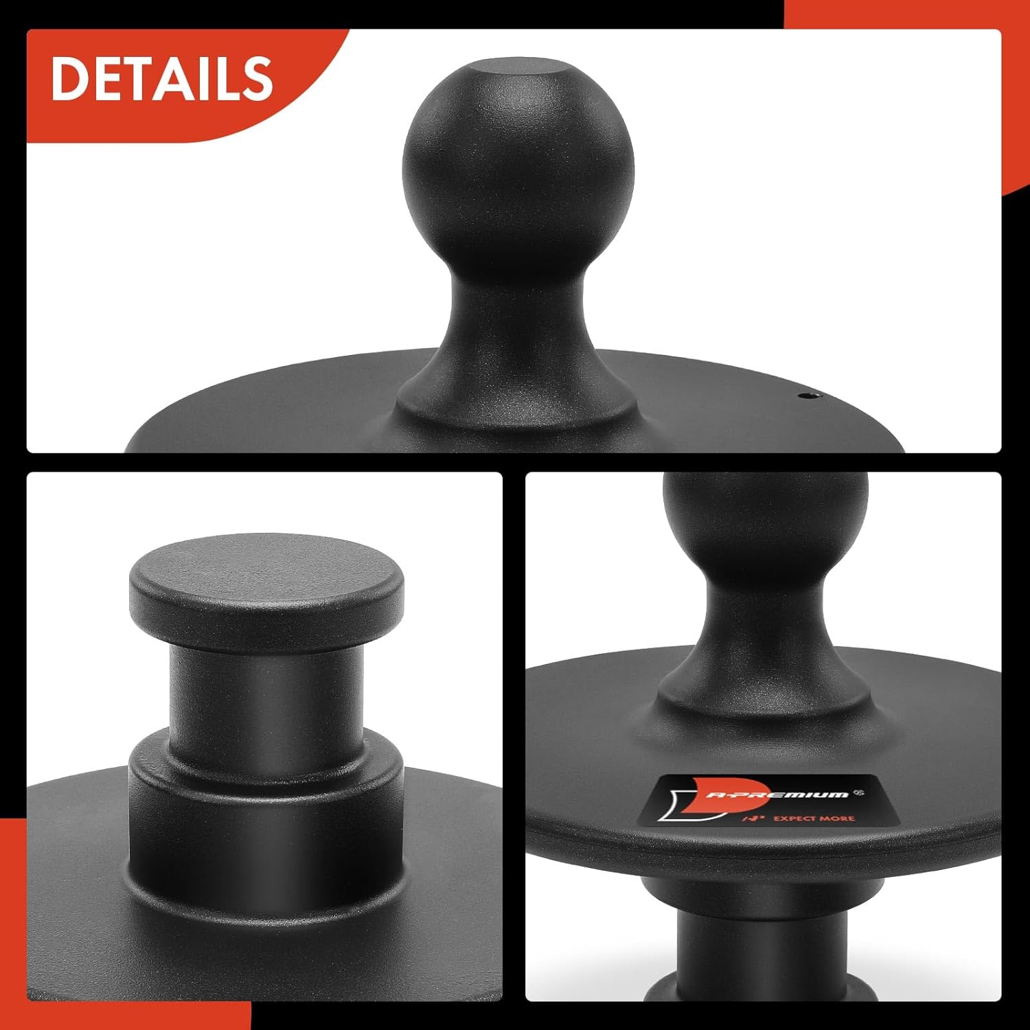 A-Premium Gooseneck Ball Adapter Hitch 2" King Pin and 2-5/16 Inch Ball Trailer Hitch with 30,000 lbs GTW For Tractor-Trailer Fifth Wheels - Replace# 2085295