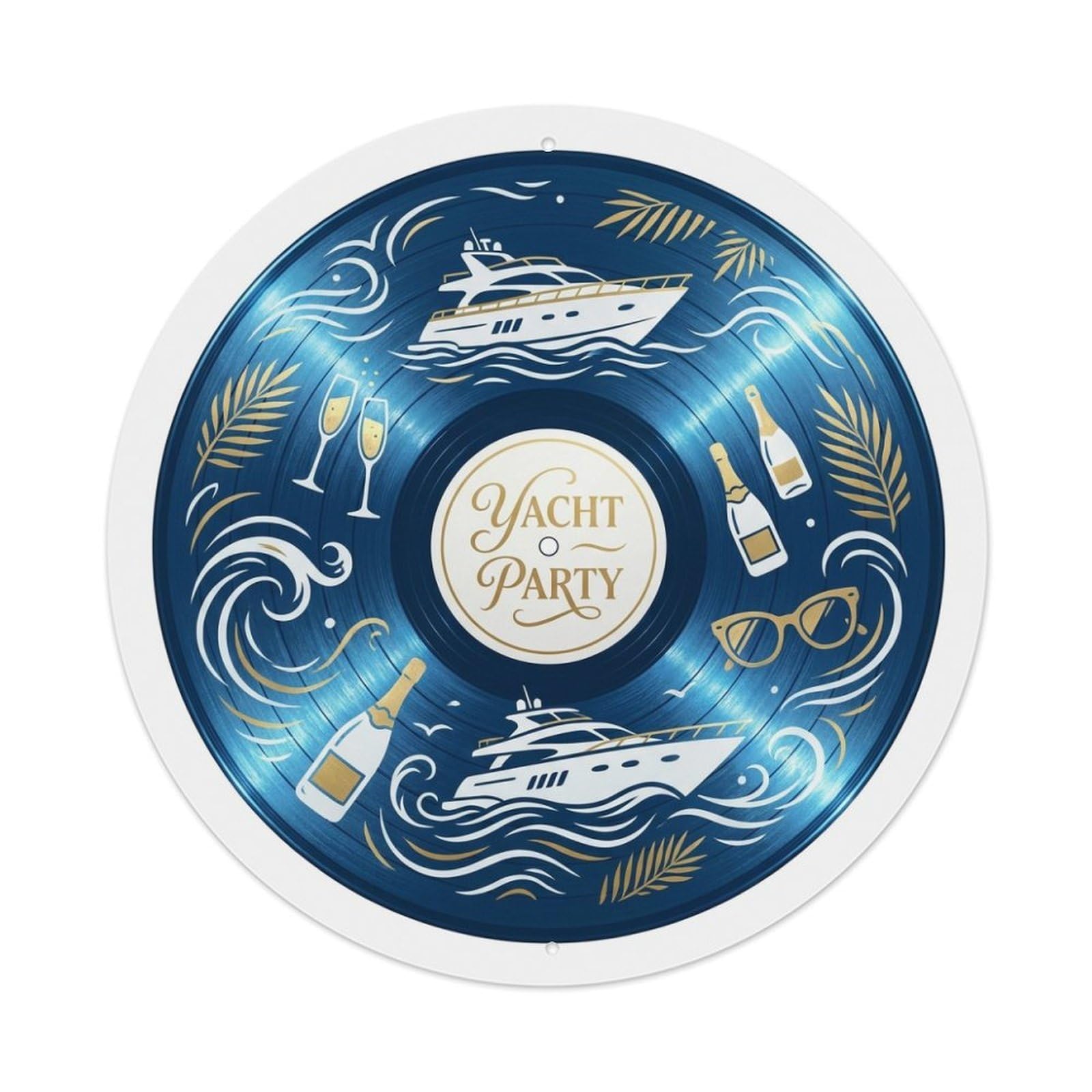 Chillwave Sound System Yacht Party Vinyl Records Metal Tin Sign