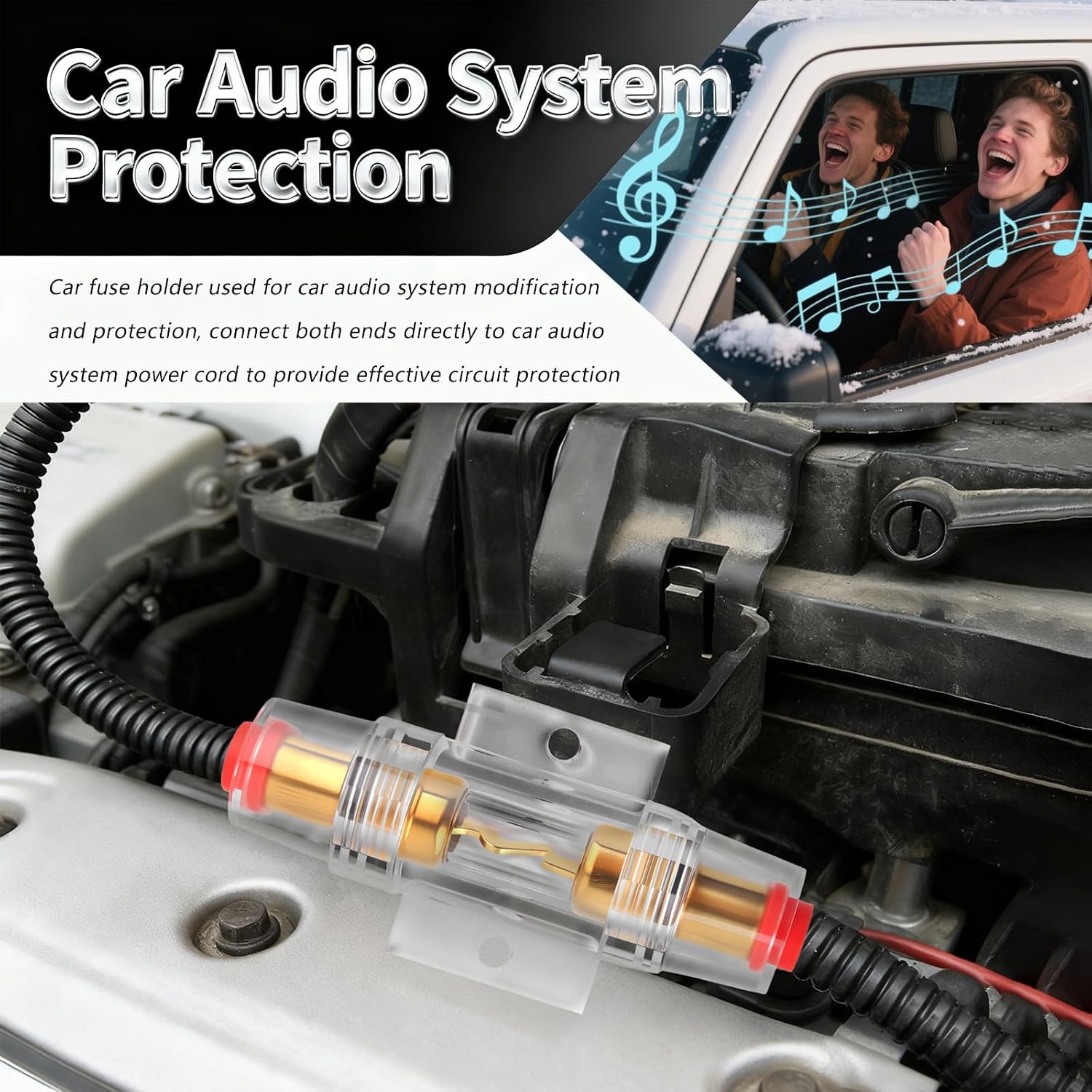 2PCS Inline Fuse Holder & 2PCS 100A AGU/5AG Fuse,AWG 4-8 Gauge Car AMP Fuses Block Car Audio System Protection,Portable Fuses Holder Cars Audio,Subwoofer,Amplifier,Alarm