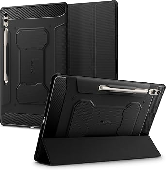 Spigen Rugged Armor Pro Case Compatible with Samsung Galaxy Tab S10 Ultra 2024, Samsung Galaxy Tab S9 Ultra 2023 - Black
