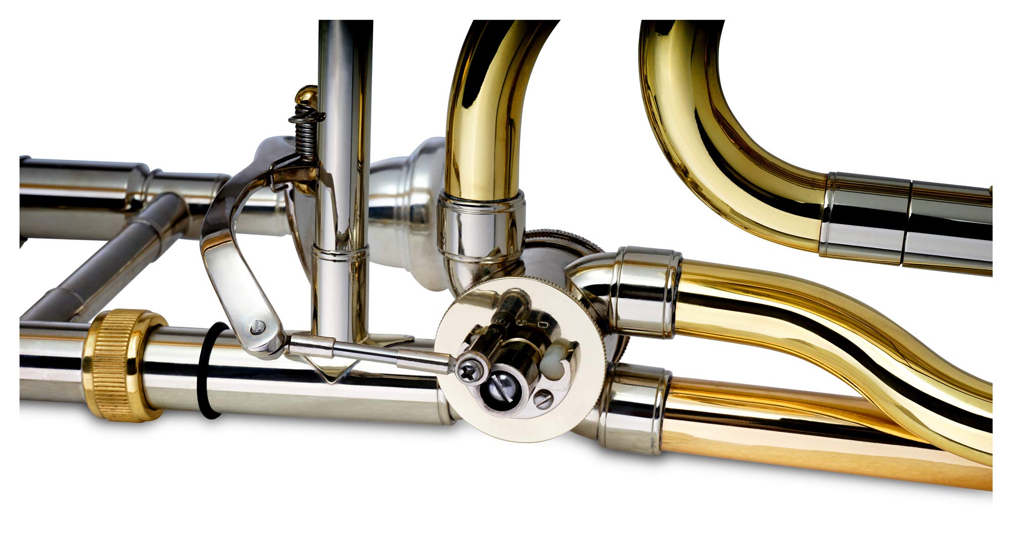 Classic Cantabile Brass QP-42 Trombone Quart - Accordage : Bb/F - Pavillon en laiton doré - Coulisse intérieure en maillechort - Pavillon : 215 mm - Perçage : 13,89 mm - Inclus embouchure et étui