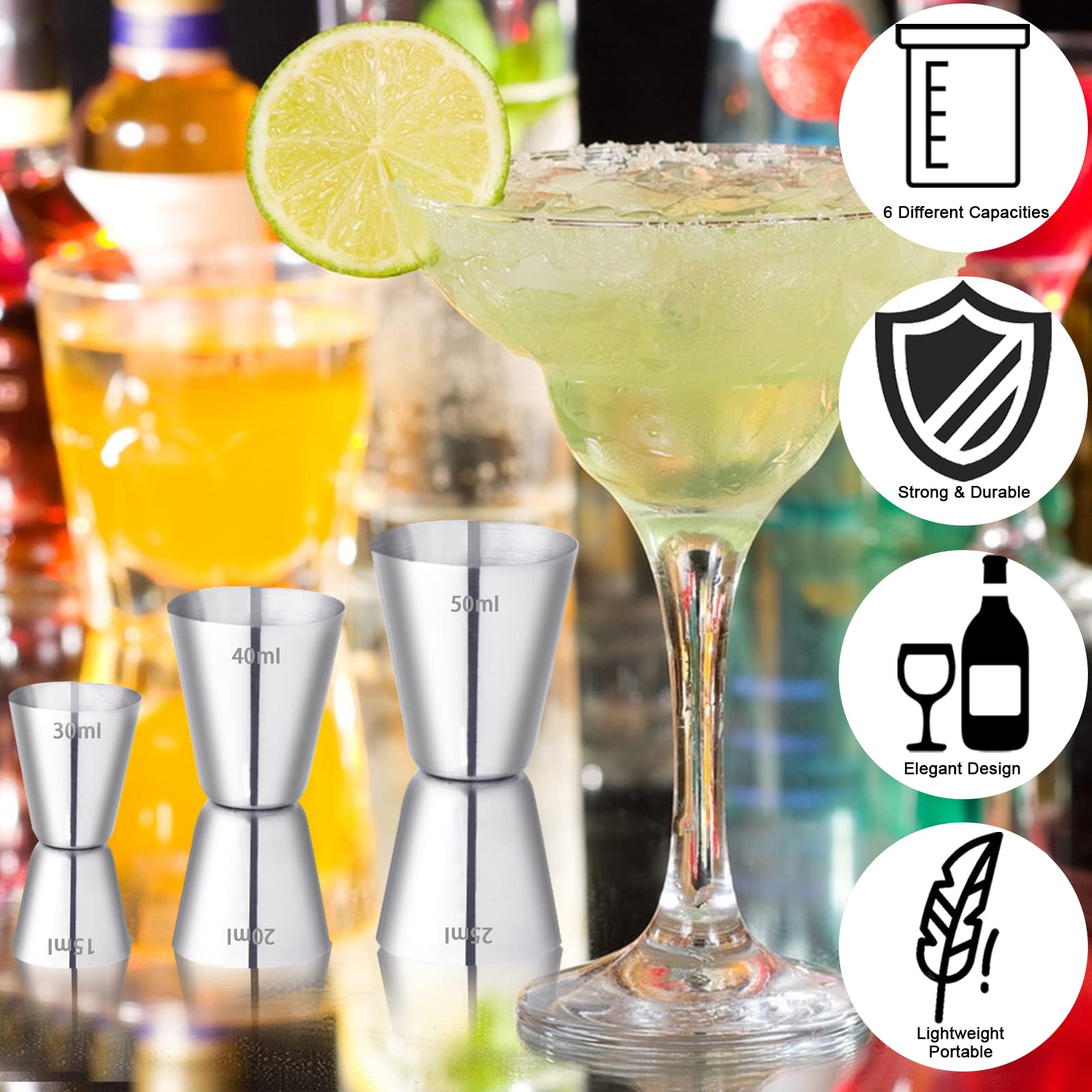 Doseur Cocktail,20/40 Ml Double Doseur à Cocktail En Acier Inoxydable