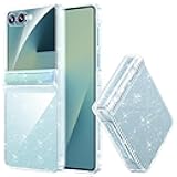 for Samsung Galaxy Z Flip 7 Case Clear Glitter Sparkly Shiny Bling Sparkle Military-Grade Protection, Transparent Phone Hard Shockproof Case for Z Flip 7 Cases Clear Bling, Clear Shimmer