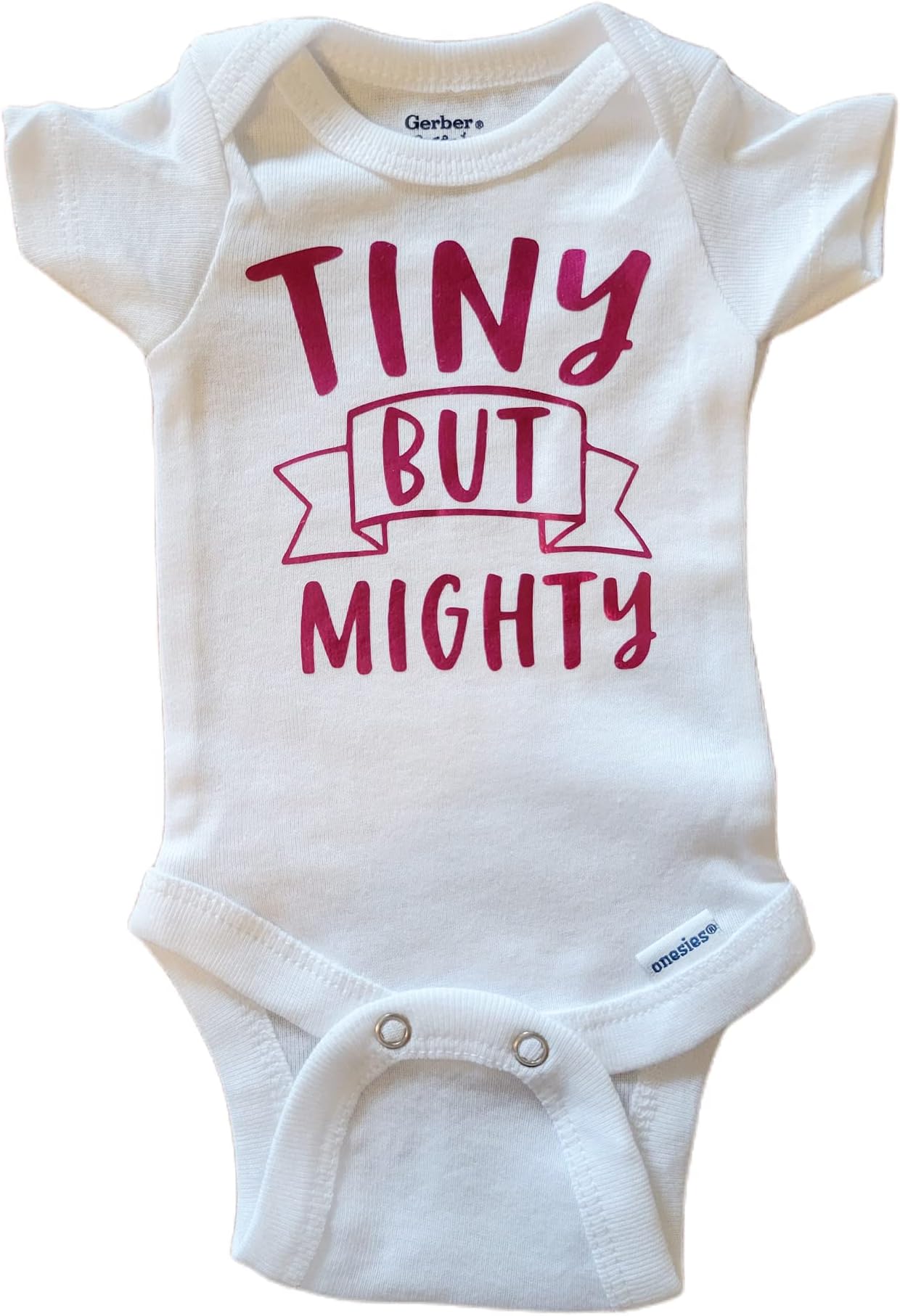 Tiny But Mighty Infant Bodysuit, Preemie Clothing, Newborn Baby Girl Outfit
