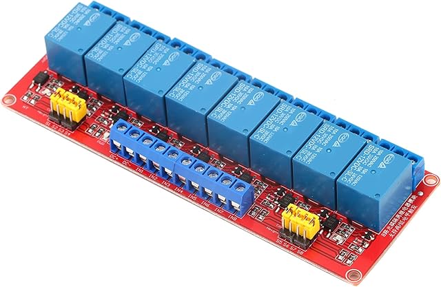 Yosoo Health Gear 8 Channel Relay Module, DC 12V Delay Relay Module Board Switch with OPTO Isolation High Low Level Trigger(12V)