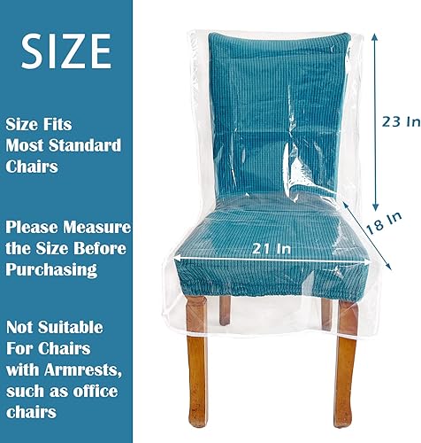 Miniatura 4 de Drihara Juego de 6 Fundas de Plástico para Sillas, Juego de Fundas Transparentes para Sillas de Comedor, Protector de Asiento Transparente
