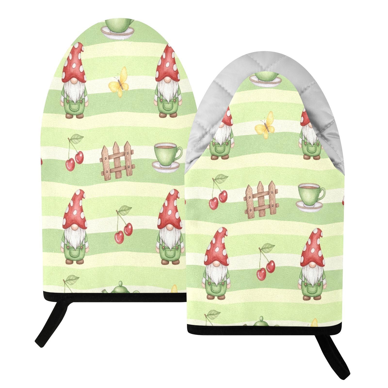 BURSTDDY Cute Gnome Oven Mitt,Heat Resistant Kitchen Mitts for Cooking