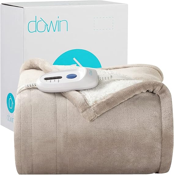 Review DoWin Heated Throw Blanket Super Cozy Soft Flannel & Sherpa 4 Heating Levels 3 Hours Auto Off ETL Certification 50″x60″ Machine Washable for Home Office Use Camel Review DoWin Heated Throw Blanket Super Cozy Soft Flannel & Sherpa 4 Heating Levels 3 Hours Auto Off ETL Certification 50″x60″ Machine Washable for Home Office Use Camel