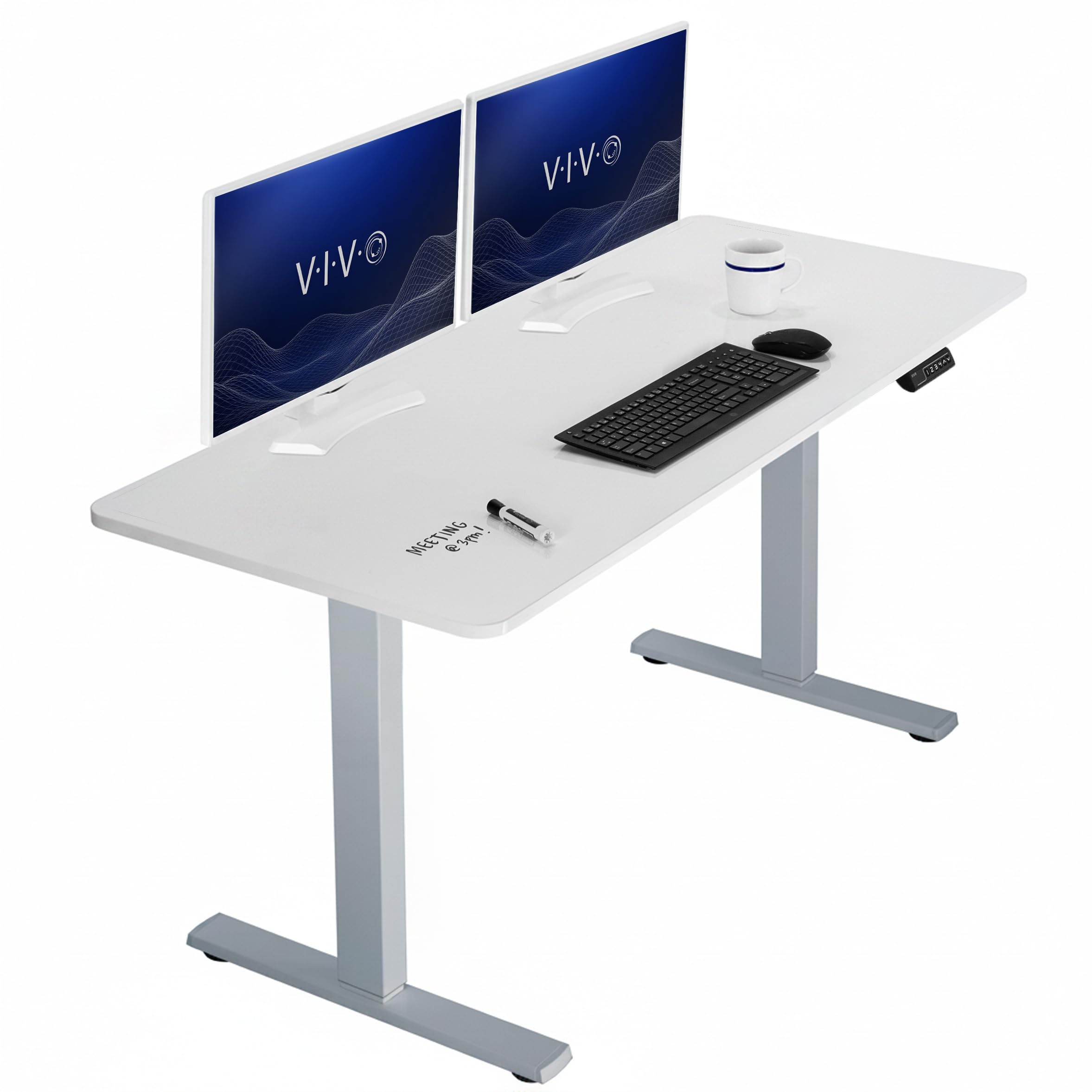 VIVO White Dry Erase 60 x 24 in Standing Desk, DESK-KIT-1G6WE